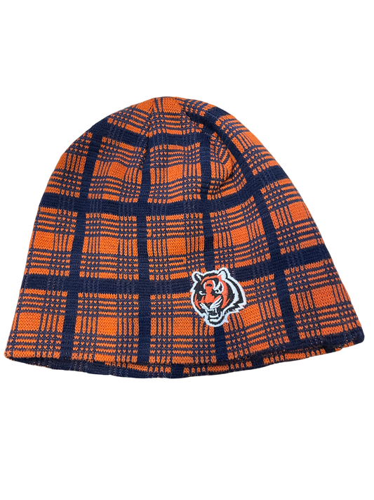 Cincinnati Bengals Basic Plaid Knit Hat- Black/Orange