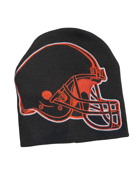 Cleveland Browns Large Logo Knit Hat- Brown