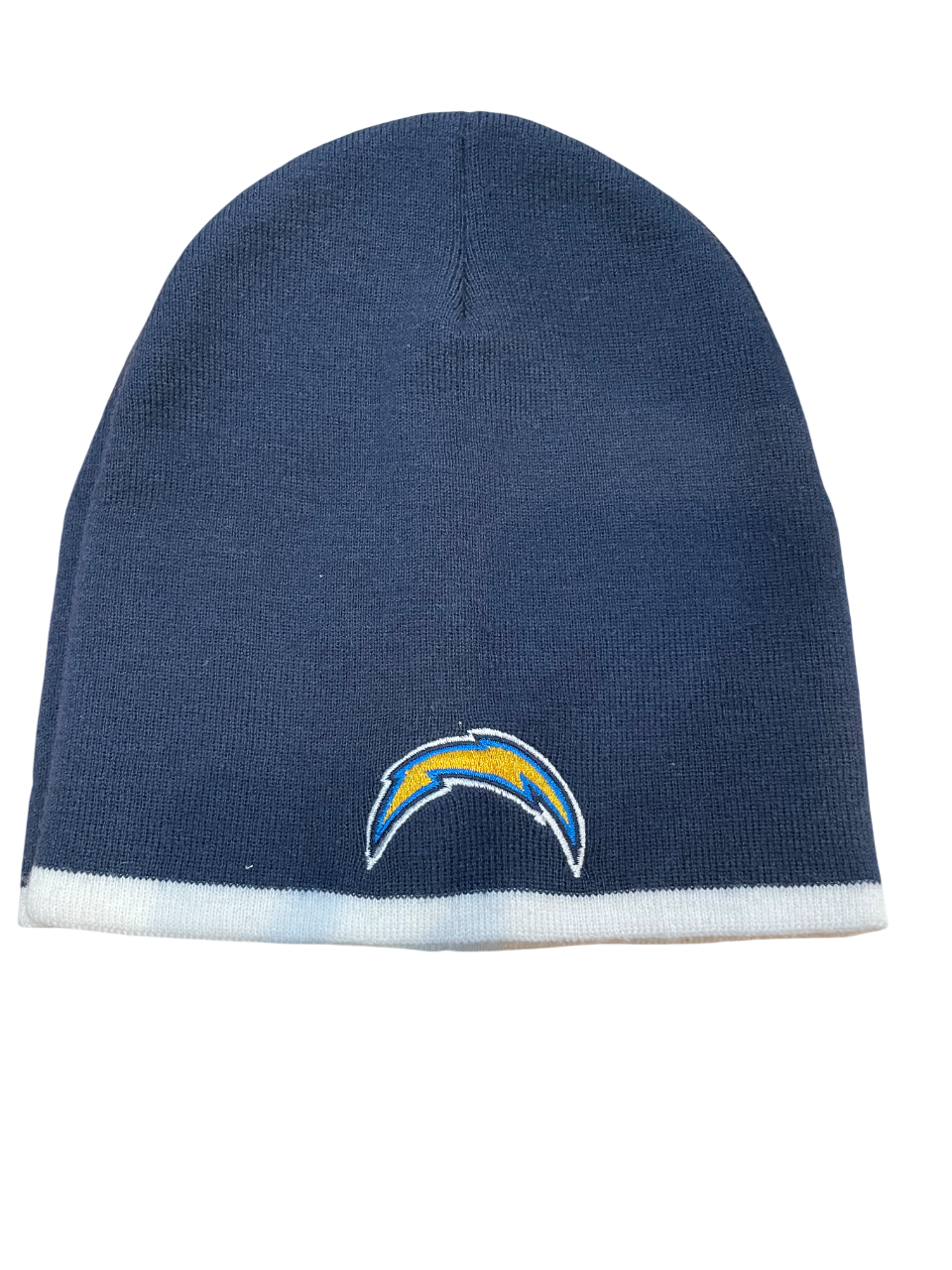Los Angeles Chargers Basic White Stripe Knit Hat- Navy