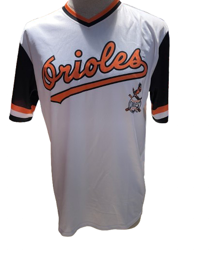 Baltimore Orioles Dynasty Sublimated Wordmark V-neck Shirt-White