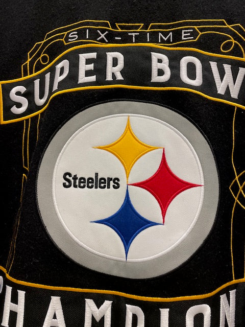 Pittsburgh Steelers JH Design 6 Time Reversible Wool Varsity Jacket