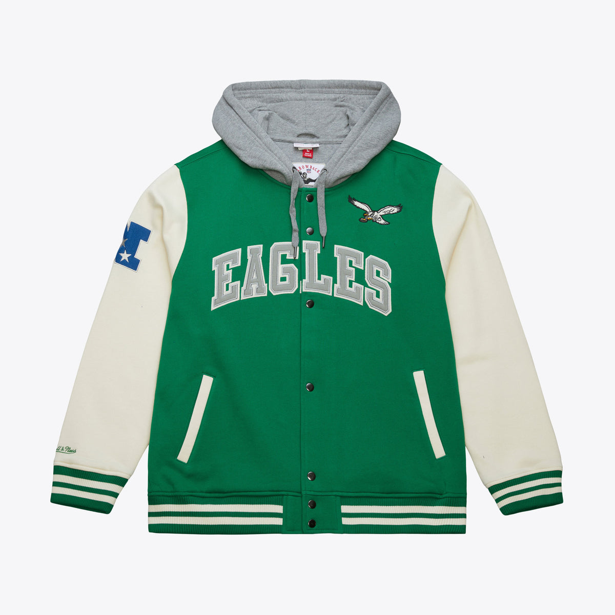 Philadelphia Eagles Mitchell & Ness Courtside Fleece Button Up Jacket