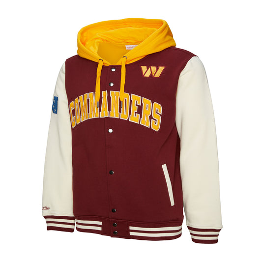 Washington Commanders Mitchell & Ness Courtside Fleece Button Up Jacket