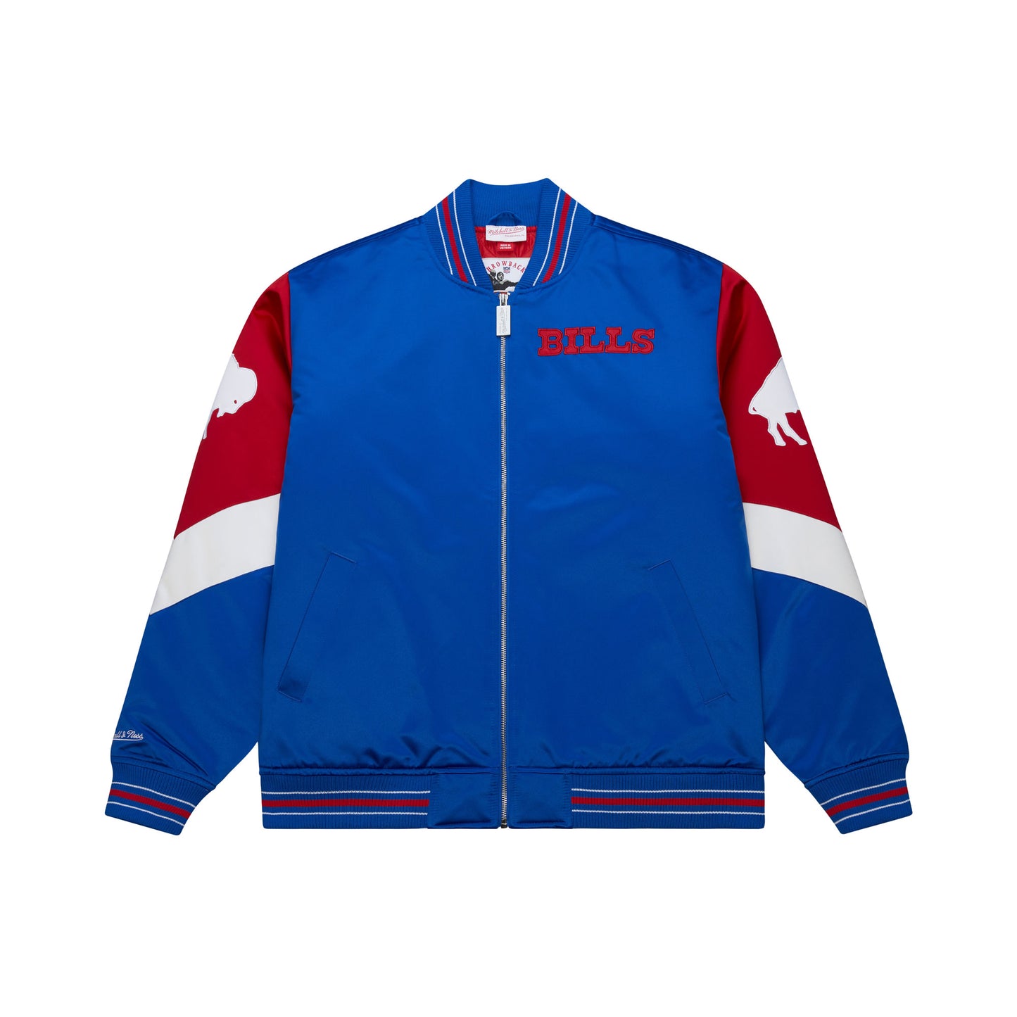 Buffalos Bills Mitchell & Ness Heavyweight Throw It Back Satin Jacket
