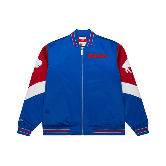 Buffalos Bills Mitchell & Ness Heavyweight Throw It Back Satin Jacket