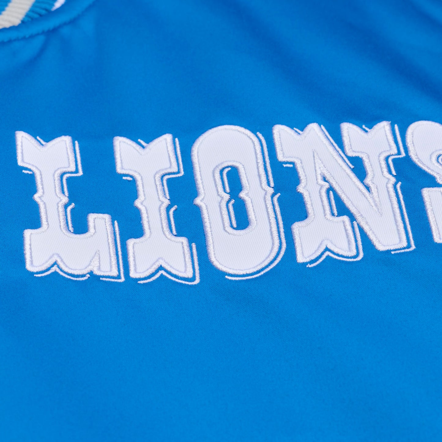 Detroit Lions Mitchell & Ness Heavyweight Throw It Back Satin Jacket