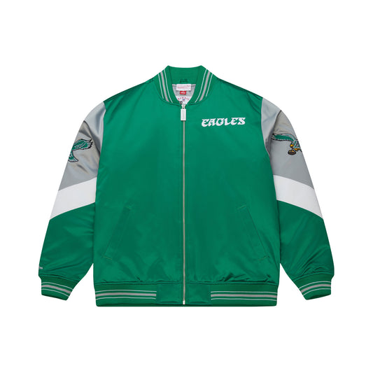 Philadelphia Eagles Mitchell & Ness Heavyweight Throw It Back Satin Jacket