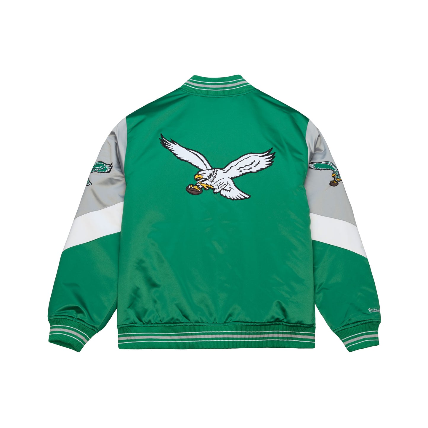 Philadelphia Eagles Mitchell & Ness Heavyweight Throw It Back Satin Jacket