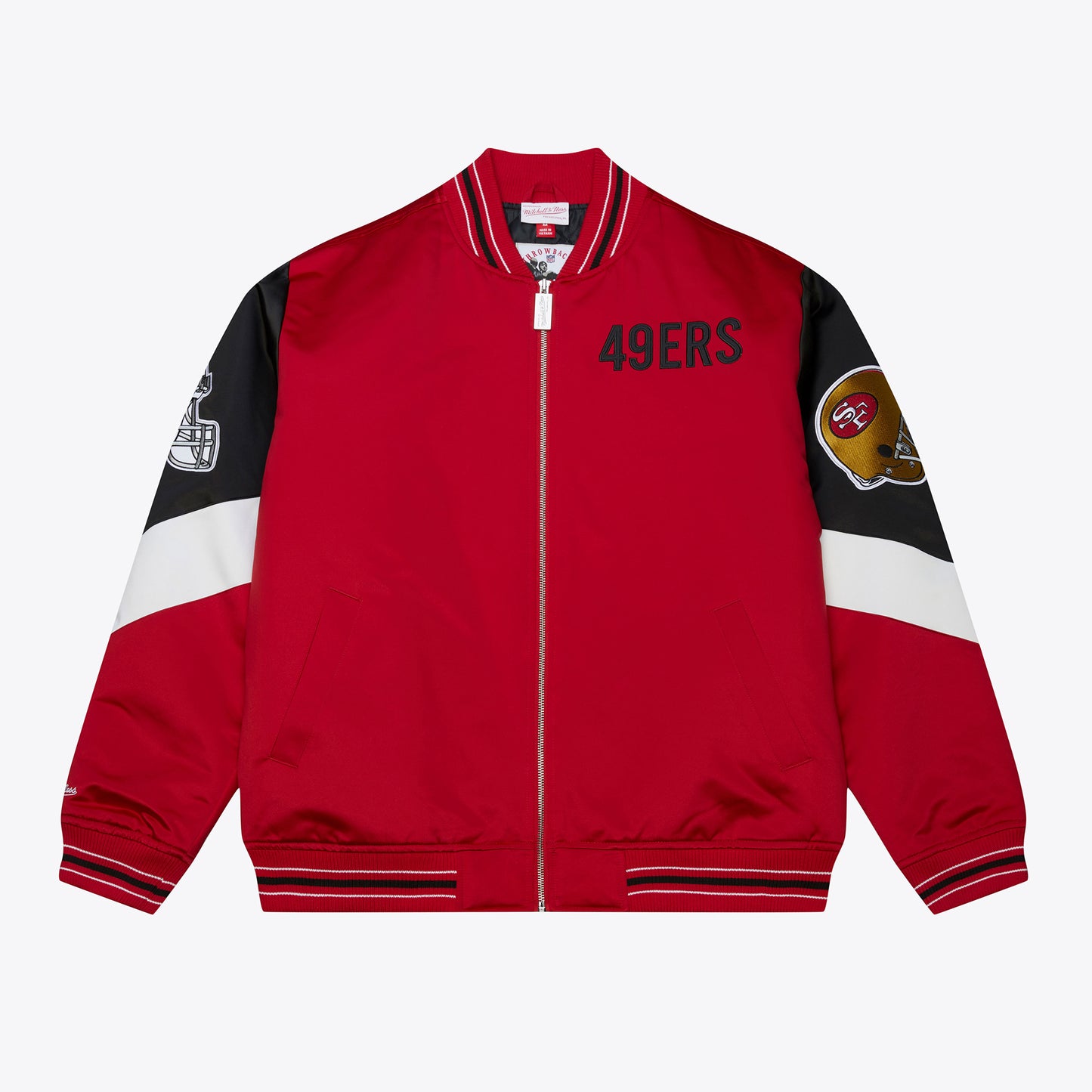 San Francisco 49ers Mitchell & Ness Heavyweight Throw It Back Satin Jacket
