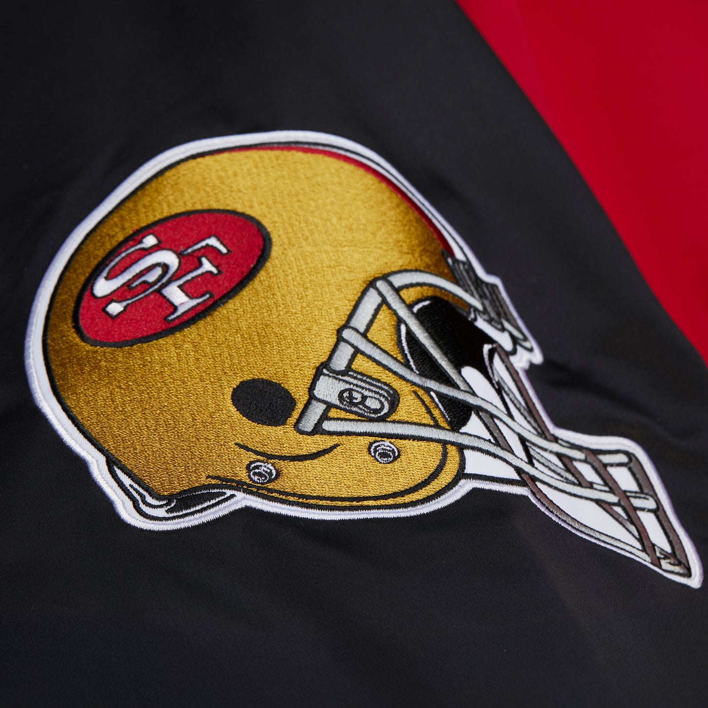 San Francisco 49ers Mitchell & Ness Heavyweight Throw It Back Satin Jacket