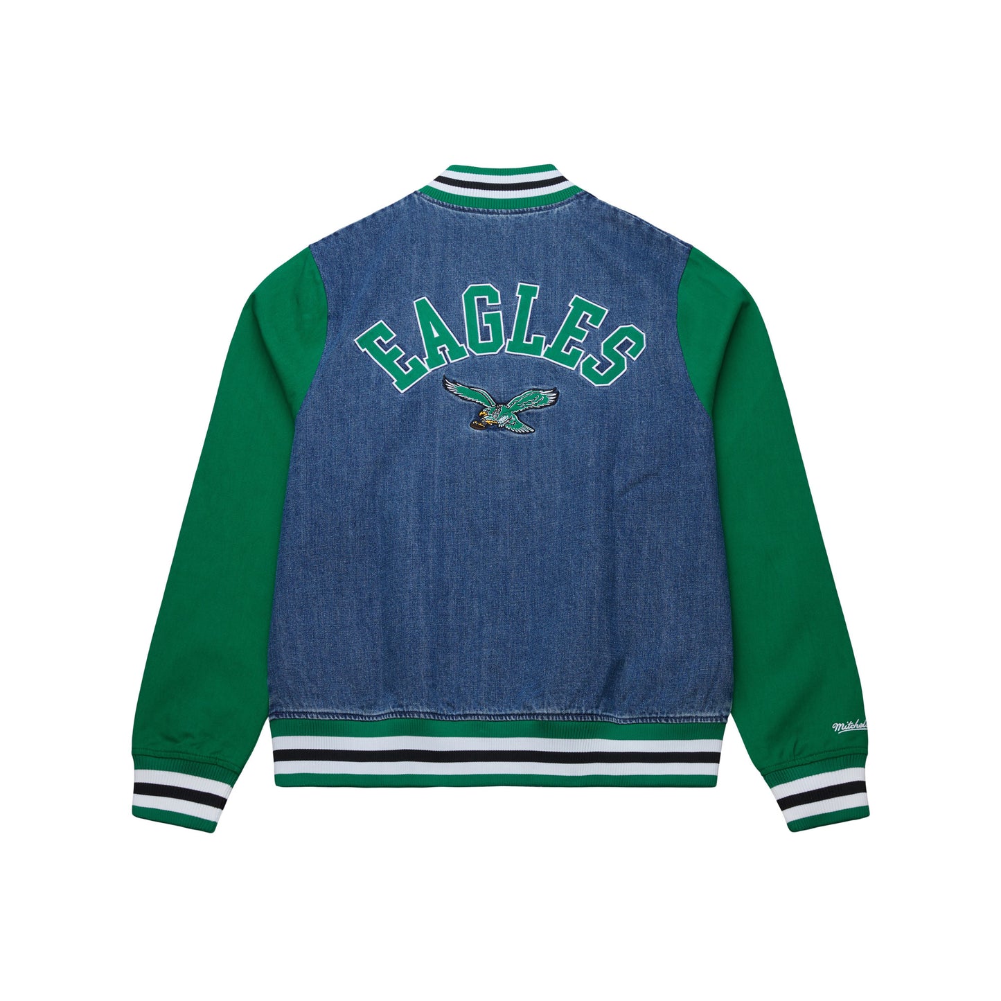 Philadelphia Eagles Mitchell & Ness Denim Varsity Jacket