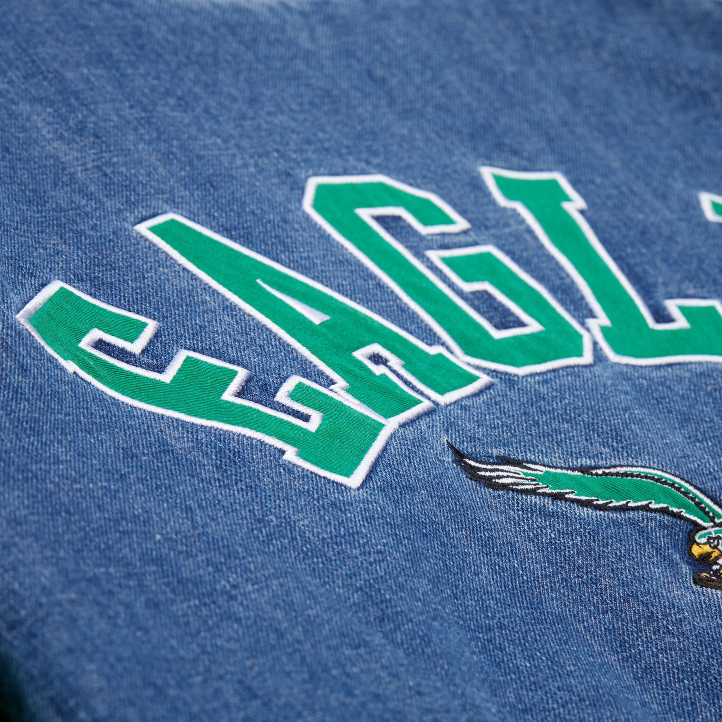 Philadelphia Eagles Mitchell & Ness Denim Varsity Jacket