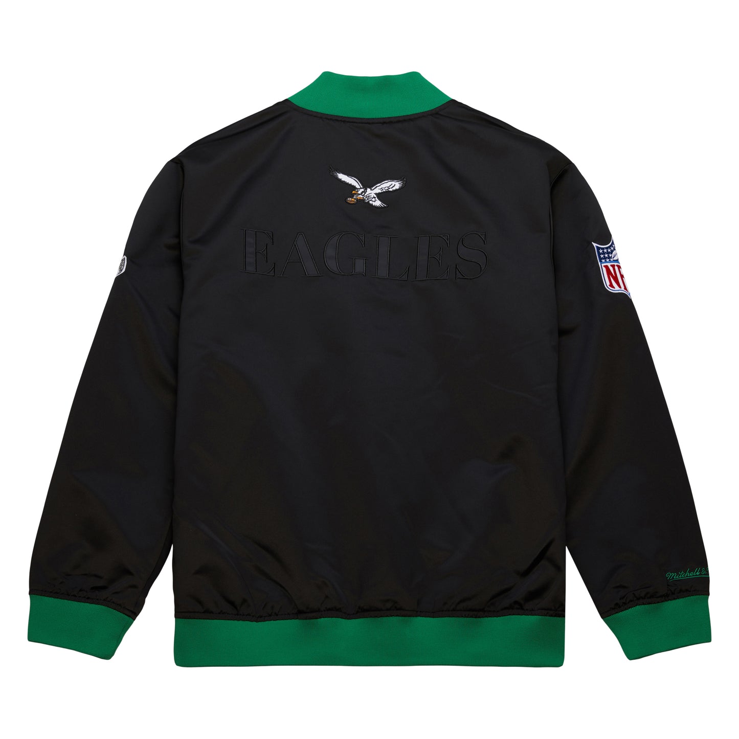 Philadelphia Eagles Mitchell & Ness Black Heritage Ligthweight Satin Jacket