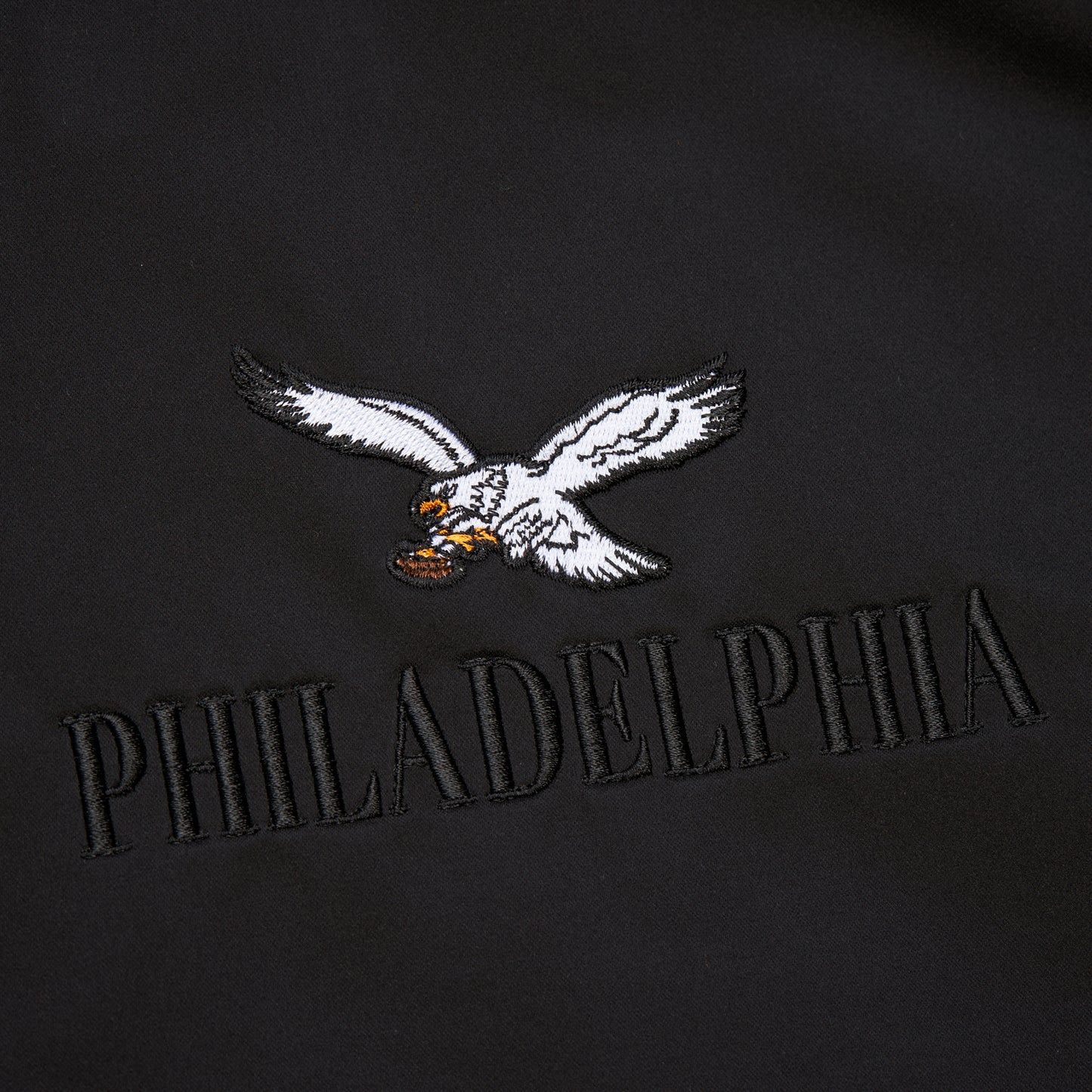 Philadelphia Eagles Mitchell & Ness Black Heritage Ligthweight Satin Jacket