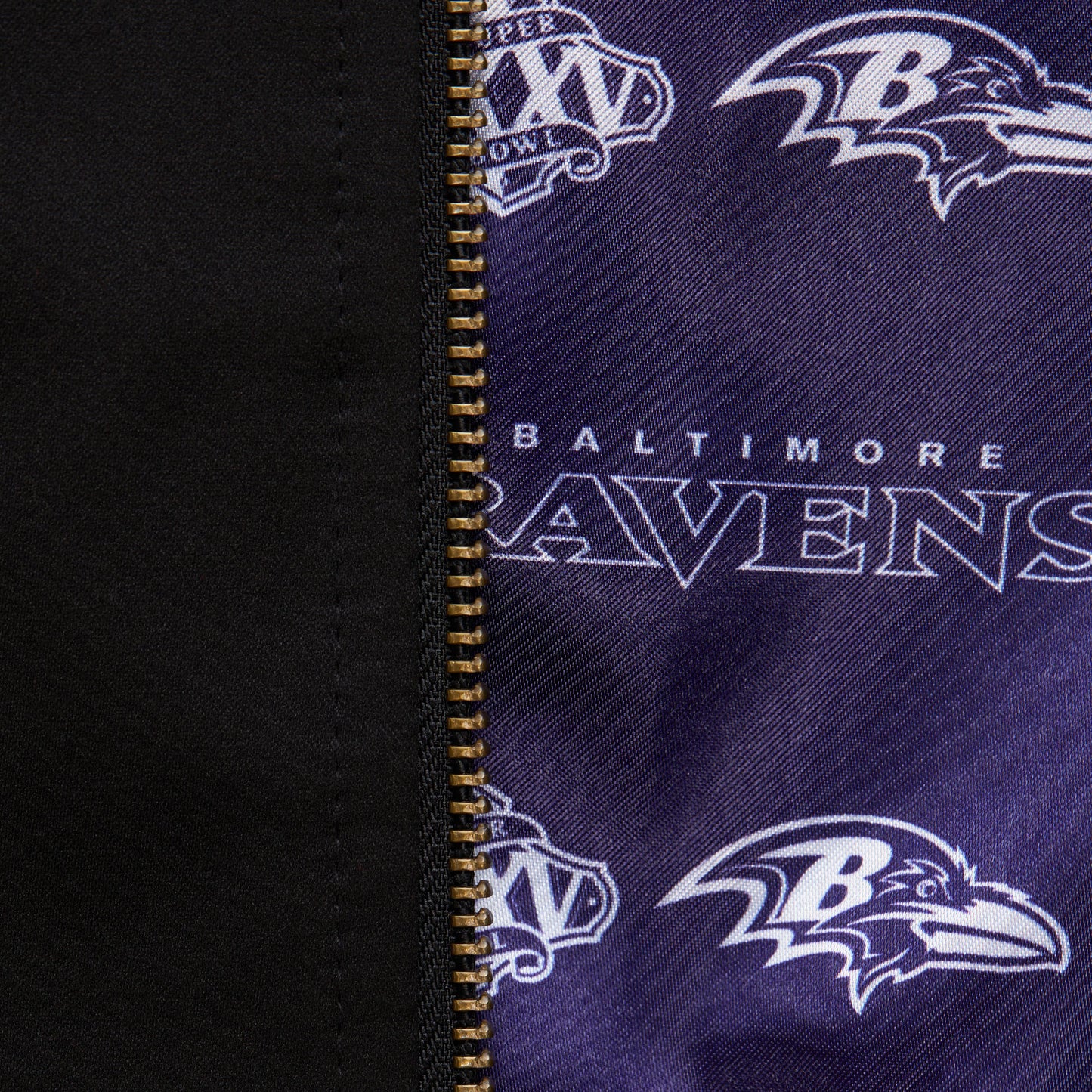 Baltimore Ravens Mitchell & Ness Team Leader Full Zip Vintage Satin Bomber Jacket