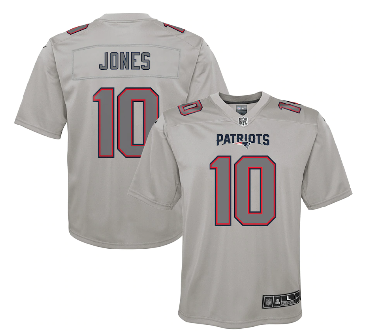 New England Patriots # 11 Mac Jones Youth Atmosphere Jersey - Gray