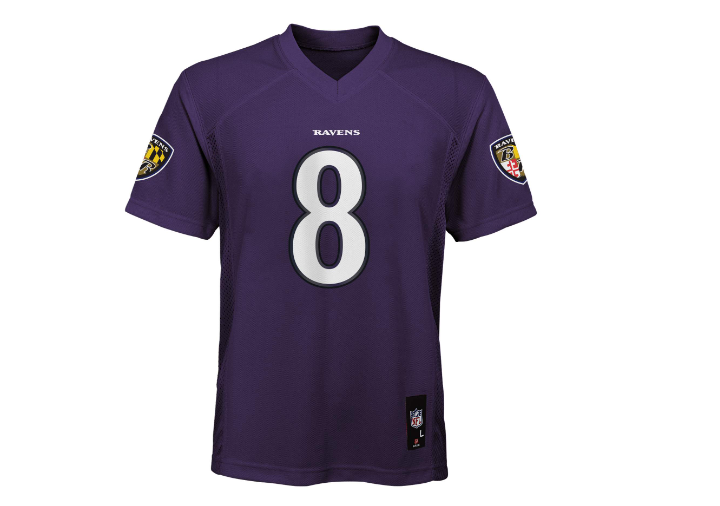 Baltimore Ravens Outerstuff #8 Lamar Jackson Youth Mid Tier New Orchid Jersey