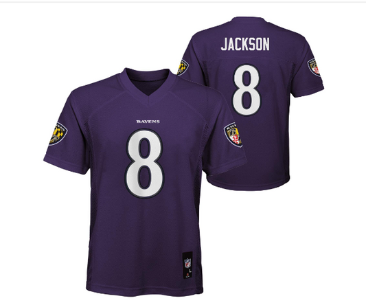 Baltimore Ravens Outerstuff #8 Lamar Jackson Youth Mid Tier New Orchid Jersey