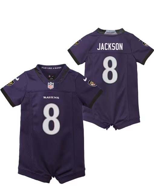 Baltimore Ravens Nike #8  Lamar Jackson Infant New Orchid Purple Game Jersey Romper