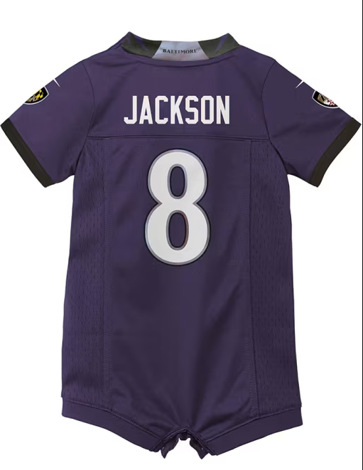 Baltimore Ravens Nike #8  Lamar Jackson Infant New Orchid Purple Game Jersey Romper