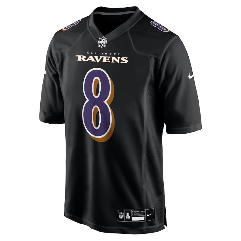 Baltimore Ravens Nike Youth #8 Lamar Jackson Nike Fashion Jersey - Carbon Black