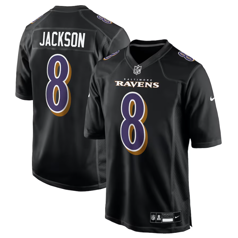 Baltimore Ravens Nike Youth #8 Lamar Jackson Nike Fashion Jersey - Carbon Black