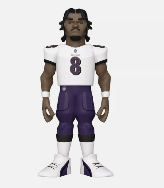 Baltimore Ravens Funko #8 Lamar Jackson Gold Collection Chase Premium Vinyl Figure