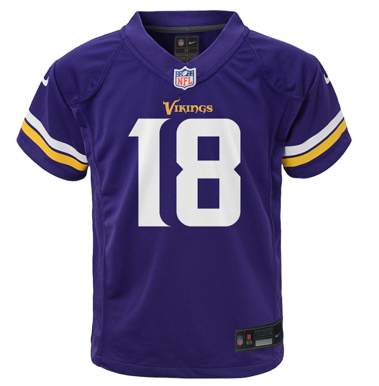 Minnesota Vikings Nike #18 Justin Jefferson Toddler Game Jersey- Purple
