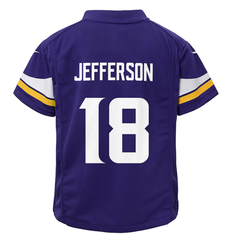 Minnesota Vikings Nike #18 Justin Jefferson Toddler Game Jersey- Purple