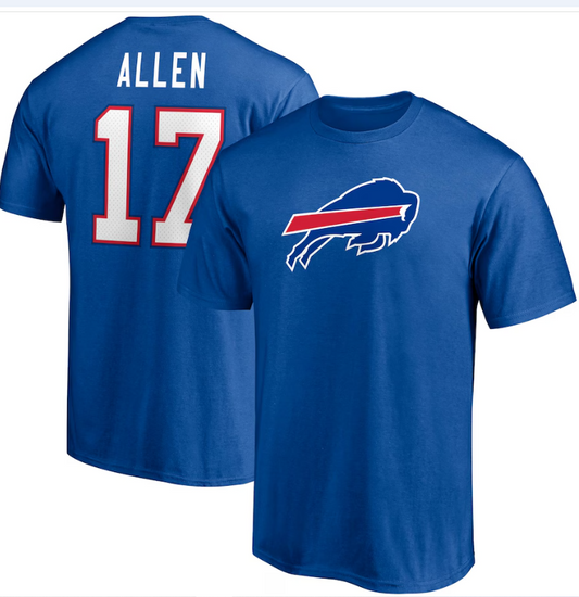 Josh Allen Buffalo Bills Fanatics Player Icon Name & Number T-Shirt - Royal