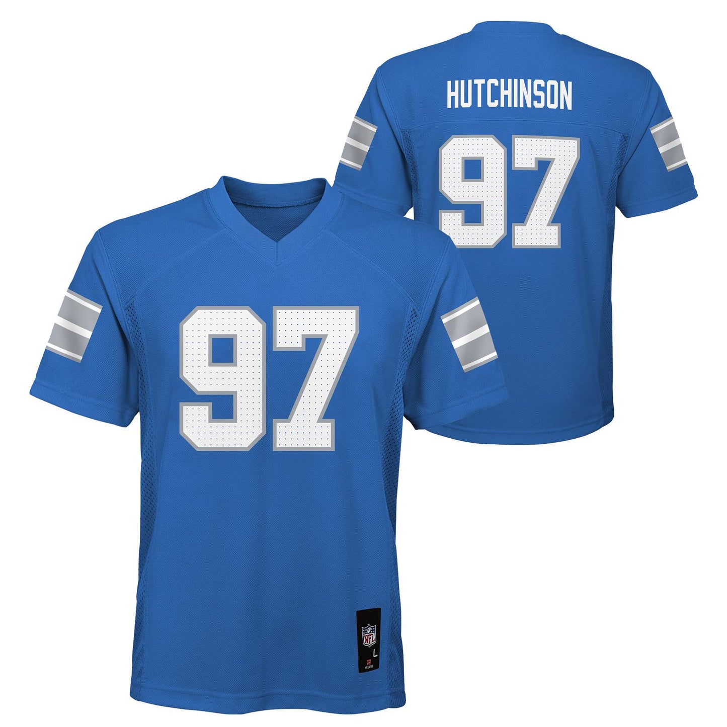 Detroit Lions Outerstuff #97 Aidan Hutchinson Youth Mid Tier Blue Jersey