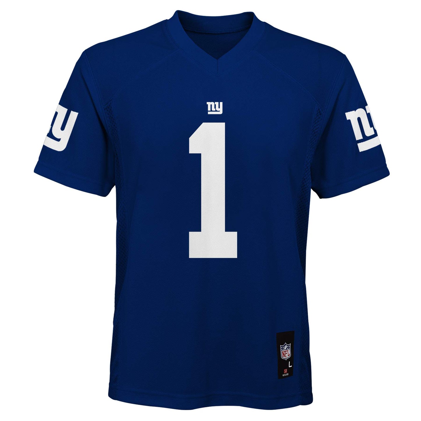 New York Giants Outerstuff #1 Malik Nabers Youth Mid Tier Blue Jersey