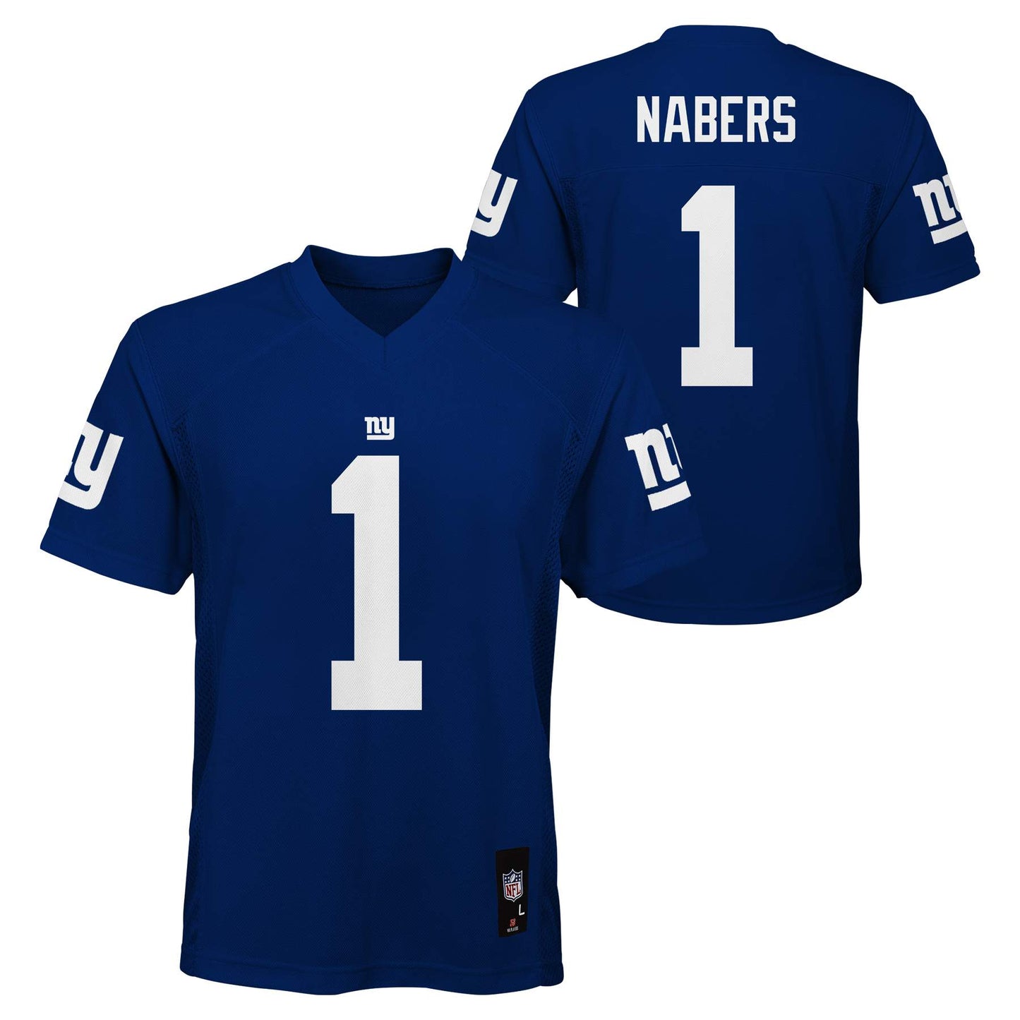 New York Giants Outerstuff #1 Malik Nabers Youth Mid Tier Blue Jersey