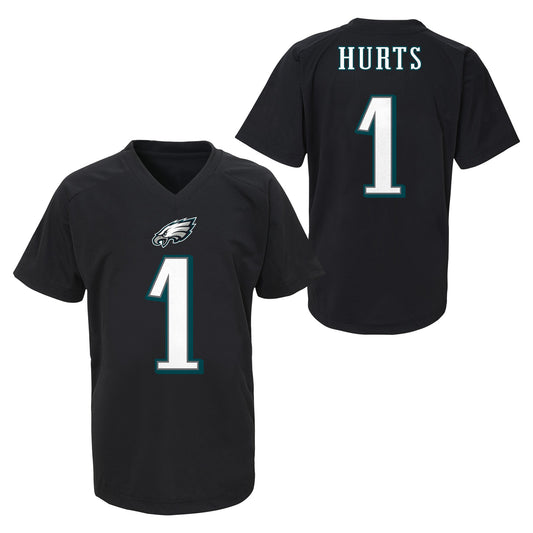 Philadelphia Eagles Outerstuff Youth Jalen Hurts # 1 Performance Player T-Shirt