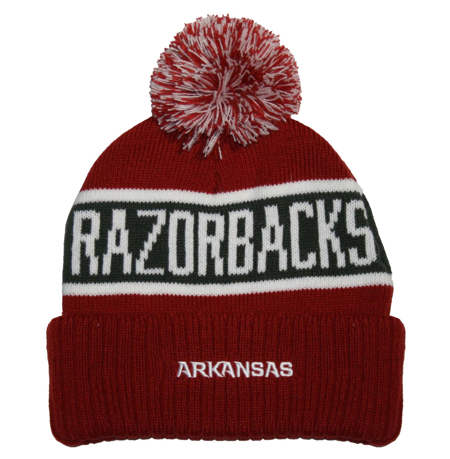 Arkansas Razorbacks Franchise Club Warrior Knit Hat - Red w/ Pom Pom