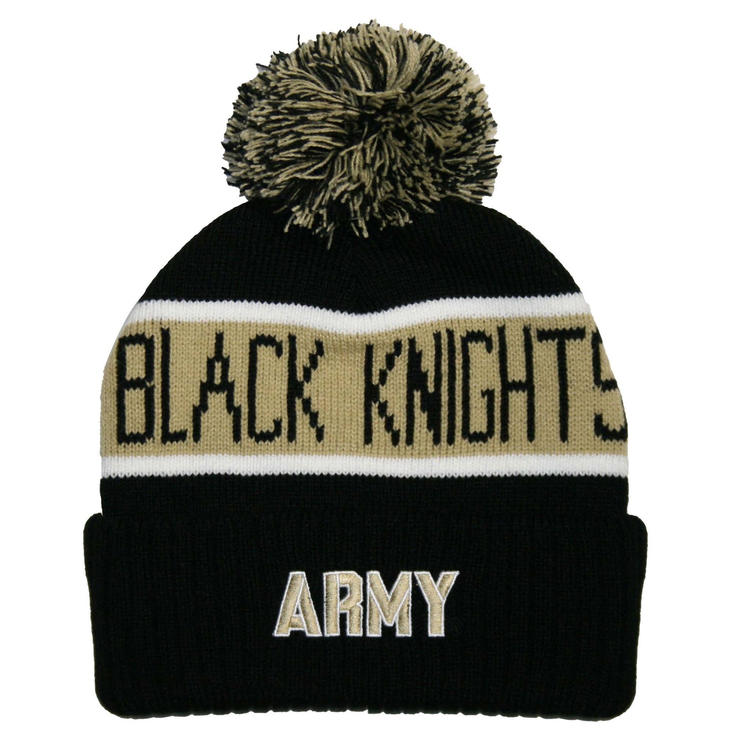 Army Black Knights Franchise Club Warrior Knit Hat - Black w/ Pom Pom