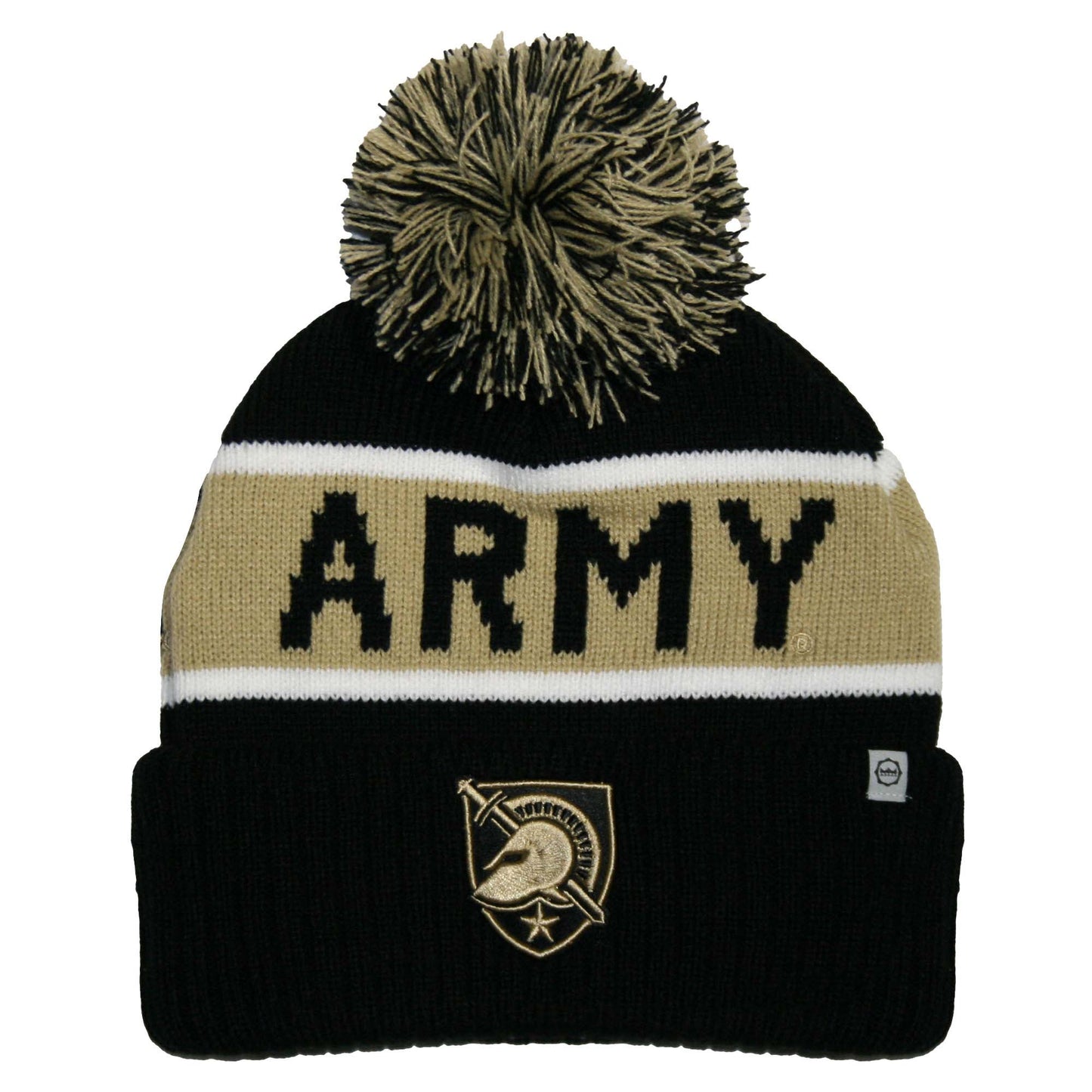Army Black Knights Franchise Club Warrior Knit Hat - Black w/ Pom Pom