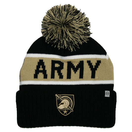 Army Black Knights Franchise Club Warrior Knit Hat - Black w/ Pom Pom