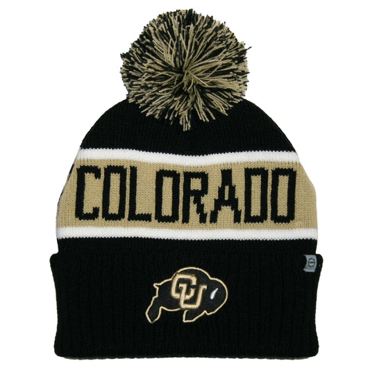 Colorado Buffaloes Franchise Club Warrior Knit Hat - Black w/ Pom Pom