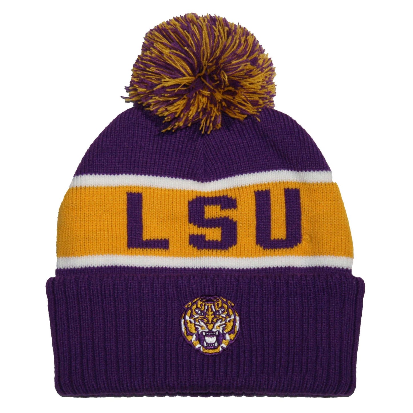 LSU Tigers Franchise Club Warrior Knit Hat - Purple w/ Pom Pom