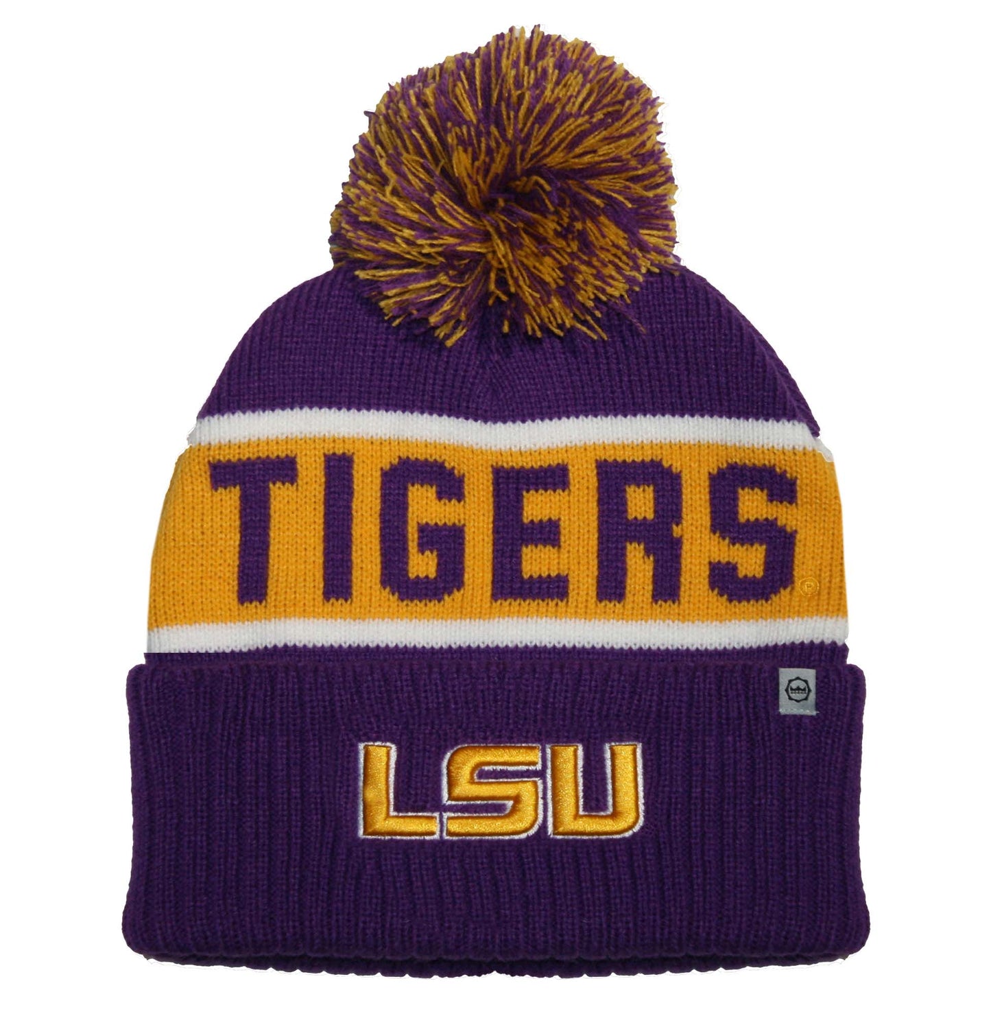 LSU Tigers Franchise Club Warrior Knit Hat - Purple w/ Pom Pom