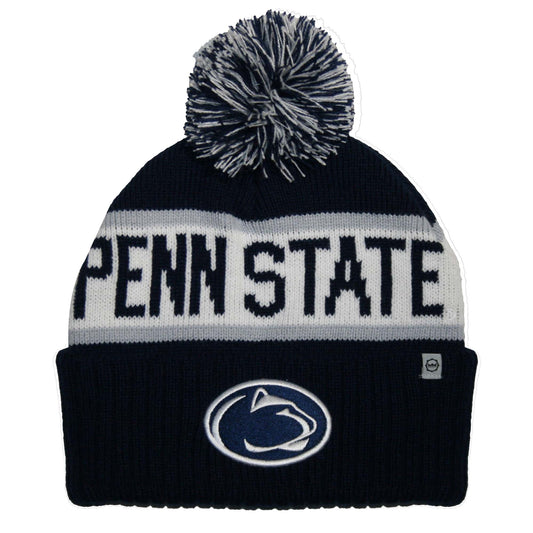 Penn State Nittany Lions Franchise Club Warrior Knit Hat - Navy w/ Pom Pom