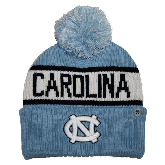 North Carolina Tar Heels Franchise Club Warrior Knit Hat - Blue w/ Pom Pom