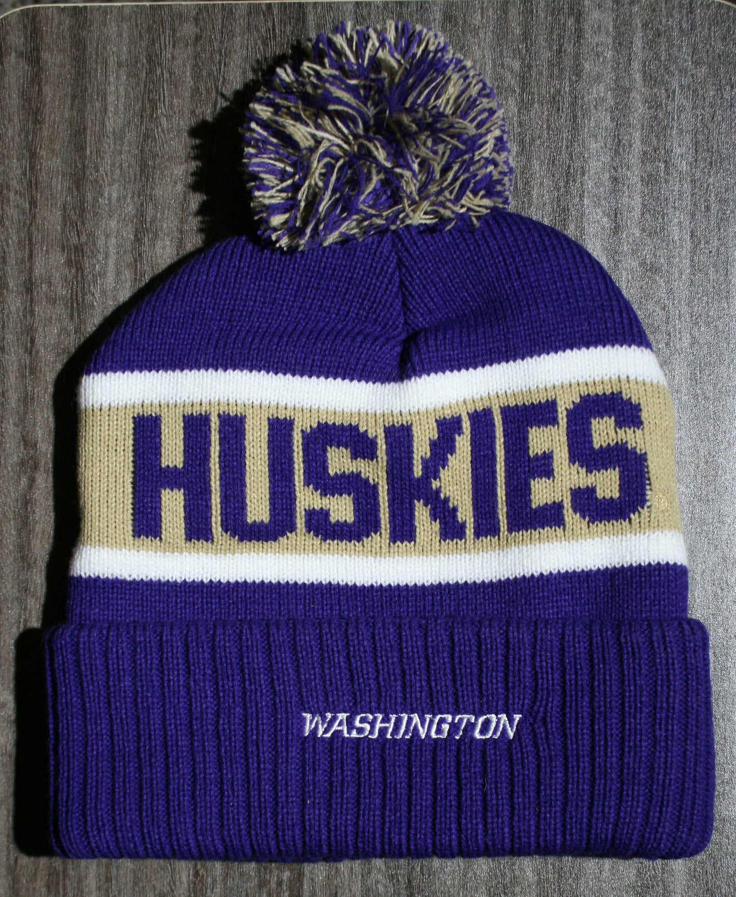 Washington Huskies Franchise Club Warrior Knit Hat - Purple w/ Pom Pom