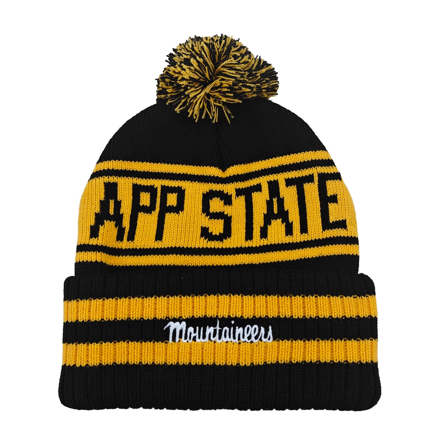 Appalachian State Mountaineers Franchise Club Rally Cry Knit Hat - Black w/ Pom Pom