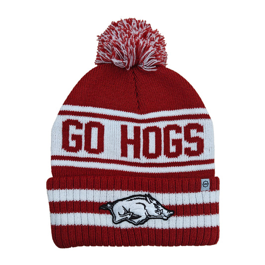 Arkansas Razorbacks Franchise Club Rally Cry Knit Hat - Red w/ Pom Pom