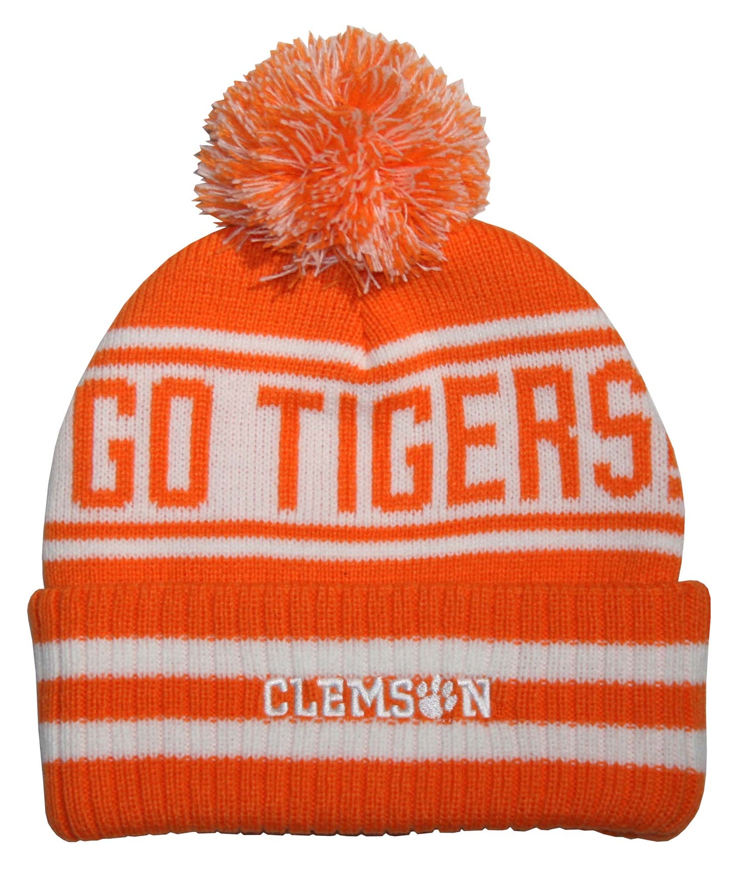Clemson Tigers Franchise Club Rally Cry Knit Hat - Orange w/ Pom Pom