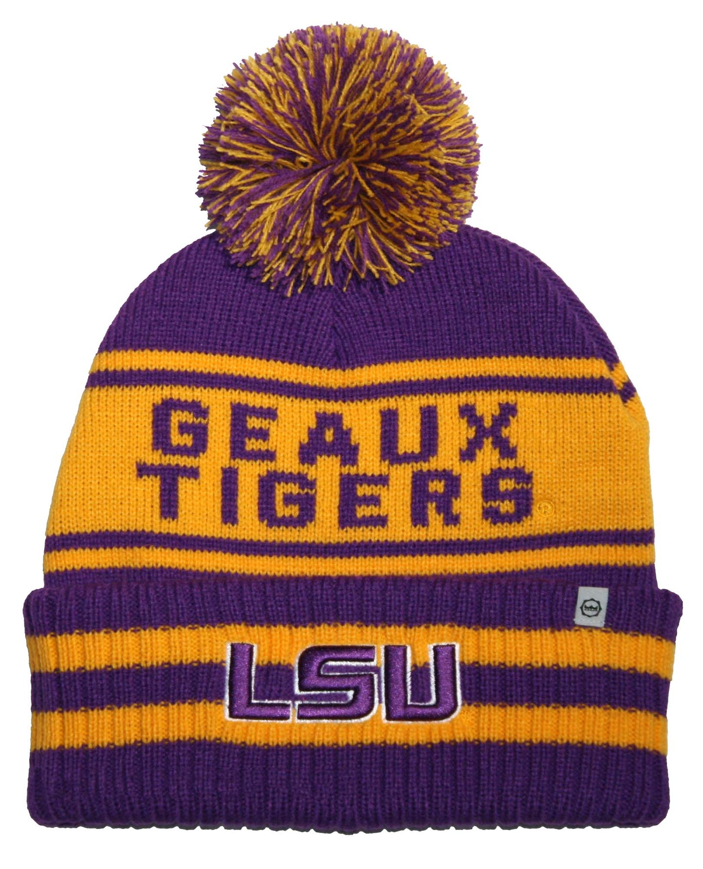 LSU Tigers Franchise Club Rally Cry Knit Hat - Purple w/ Pom Pom
