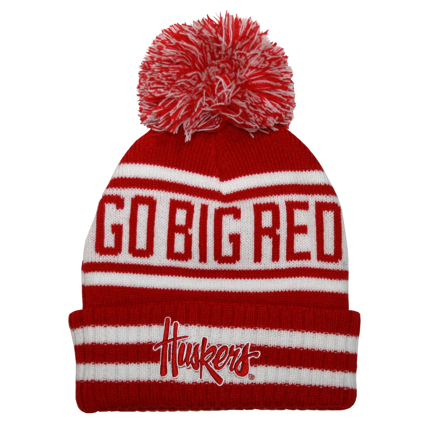 Nebraska Cornhuskers Franchise Club Rally Cry Knit Hat - Red w/ Pom Pom