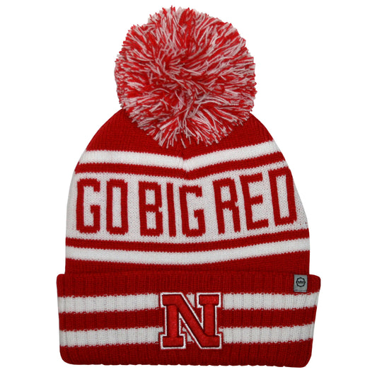 Nebraska Cornhuskers Franchise Club Rally Cry Knit Hat - Red w/ Pom Pom